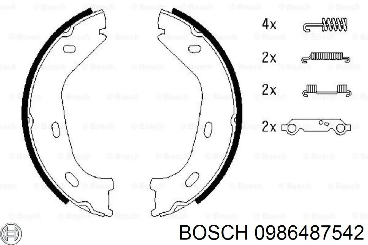 Колодки ручника (стояночного тормоза) Bosch 0986487542