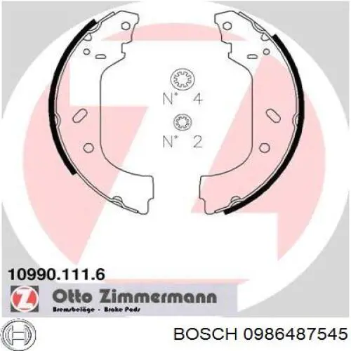 Тормоза рабочие задние ножные и тормозные барабаны Bosch 0986487545 цена, от 24.71 USD