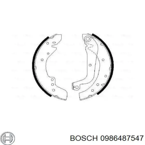 Задние барабанные колодки 0986487547 Bosch