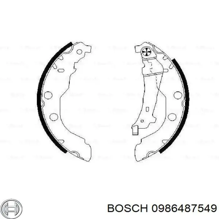 Задние барабанные колодки 0986487549 Bosch