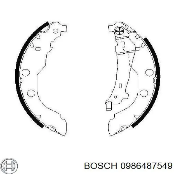 Zapatas de frenos de tambor traseras 0986487549 Bosch