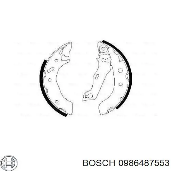 0 986 487 553 Bosch колодки тормозные задние барабанные