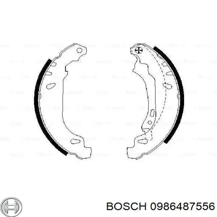 Задние барабанные колодки 0986487556 Bosch