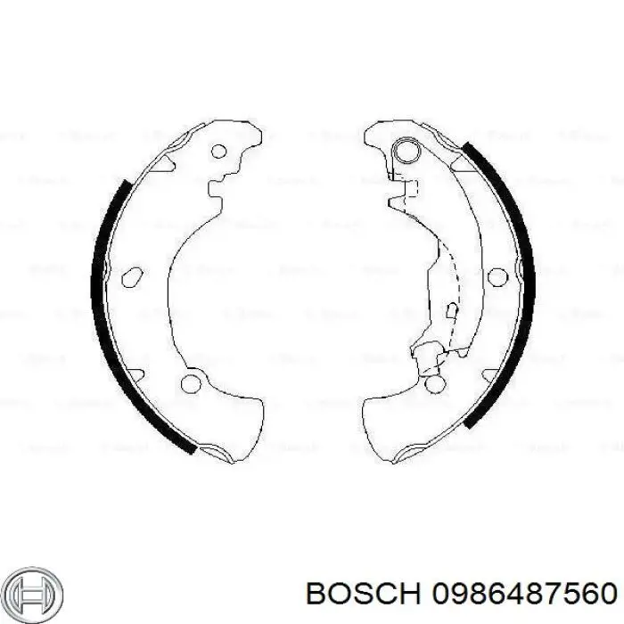 Задние барабанные колодки 0986487560 Bosch