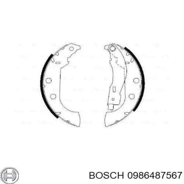 0986487567 Bosch колодки тормозные задние барабанные