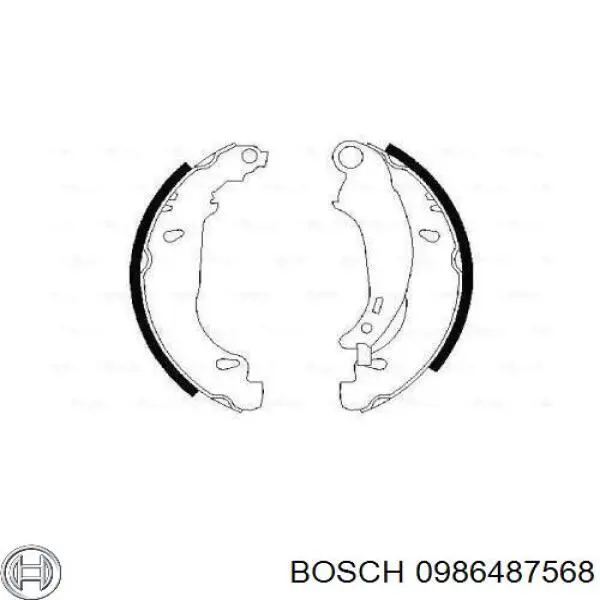 Задние барабанные колодки 0986487568 Bosch