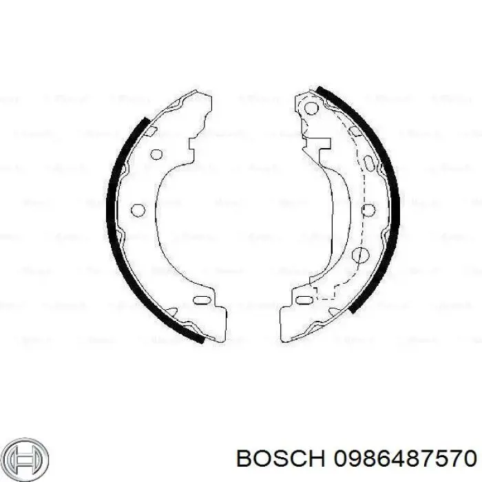 0986487570 Bosch колодки тормозные задние барабанные