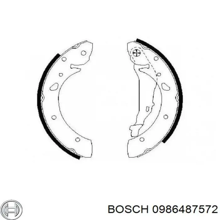 Zapatas de frenos de tambor traseras 0986487572 Bosch