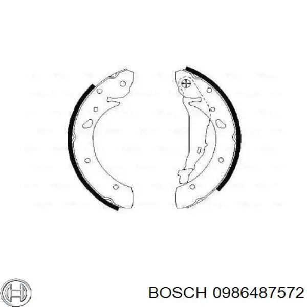0986487572 Bosch Барабанные тормозные колодки