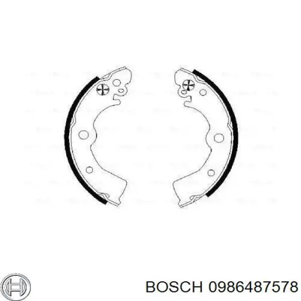 Zapatas de frenos de tambor traseras 0986487578 Bosch