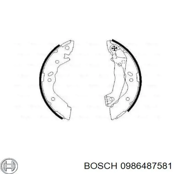 Задние барабанные колодки 0986487581 Bosch