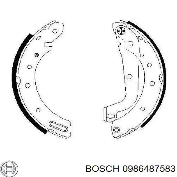 Zapatas de frenos de tambor traseras 0986487583 Bosch