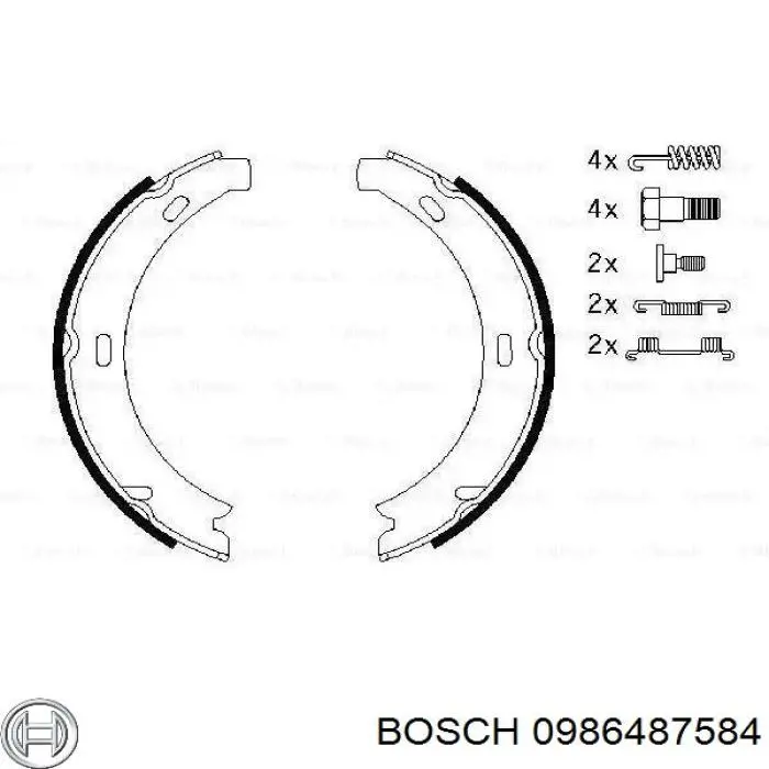 Колодки ручника (стояночного тормоза) Bosch 0986487584