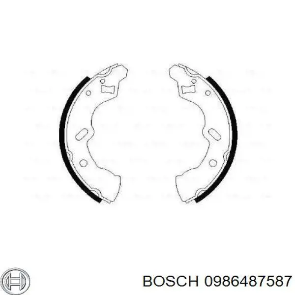 Задние барабанные колодки 0986487587 Bosch