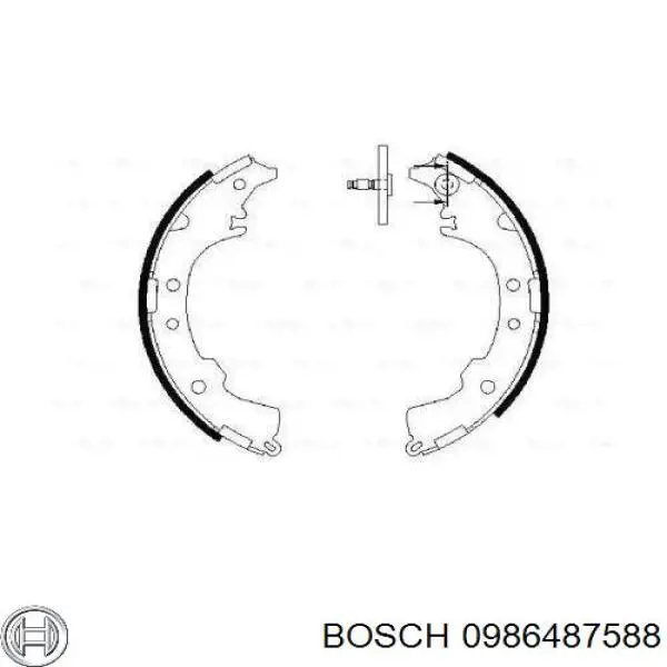 0 986 487 588 Bosch колодки тормозные задние барабанные