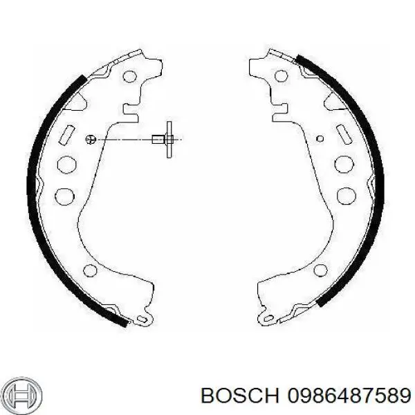 0 986 487 589 Bosch задние барабанные колодки