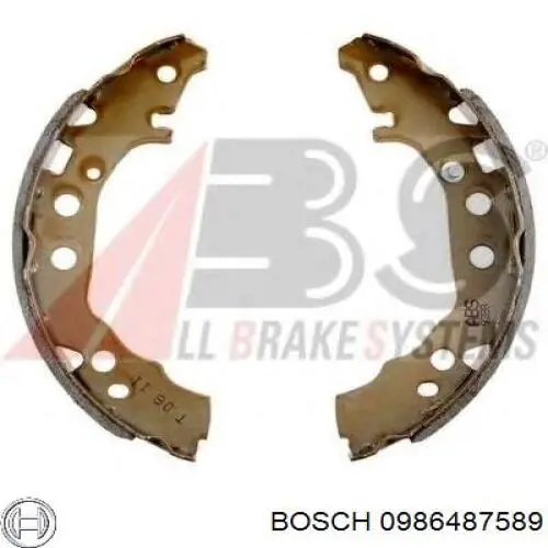 Задние барабанные колодки 0986487589 Bosch