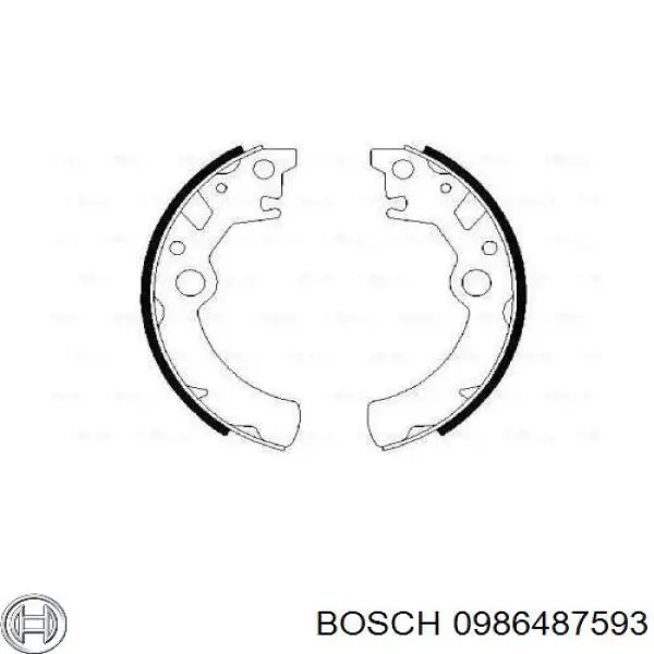 Задние барабанные колодки 0986487593 Bosch