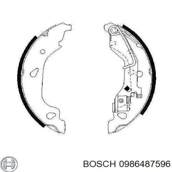 0986487596 Bosch колодки тормозные задние барабанные