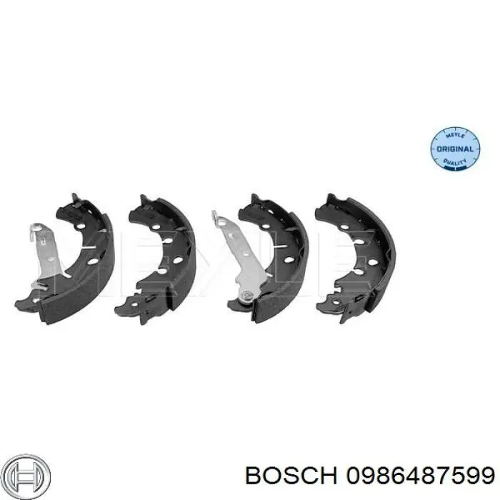 Zapatas de frenos de tambor traseras 0986487599 Bosch