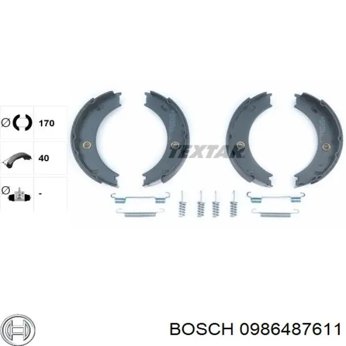 0986487611 Bosch Тормозные колодки ручника