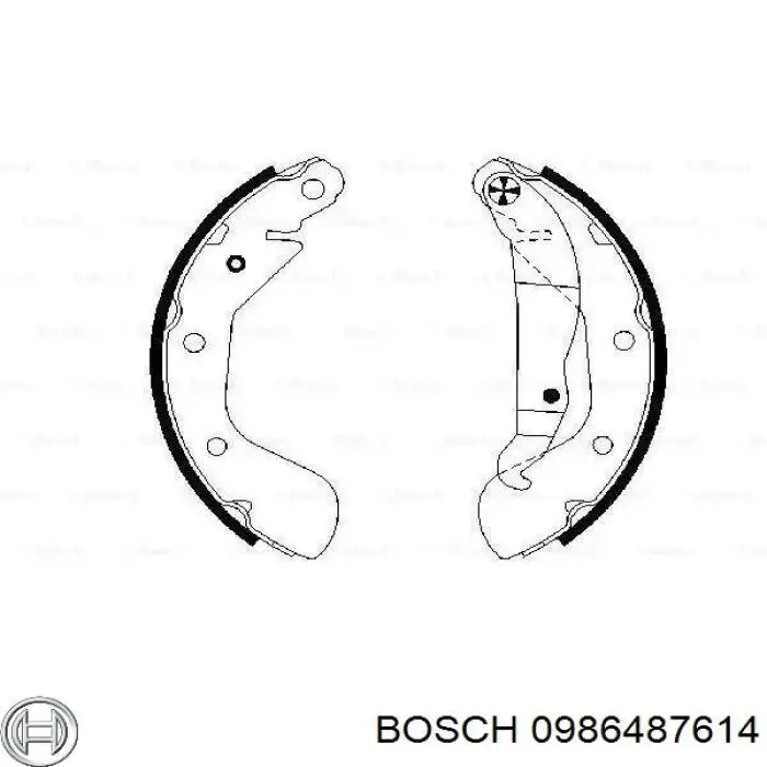 Задние барабанные колодки 0986487614 Bosch