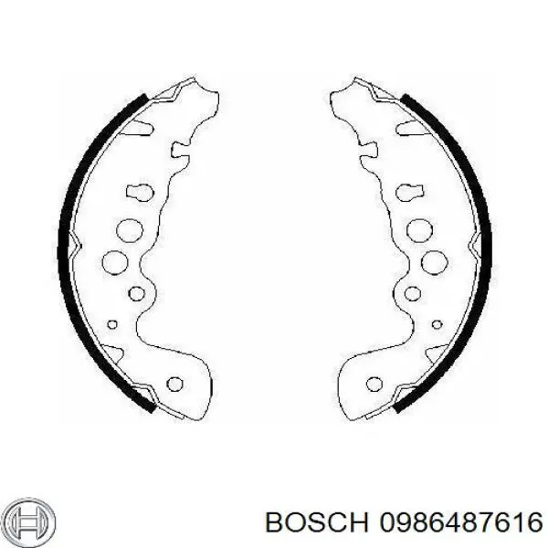 Задние барабанные колодки 0986487616 Bosch