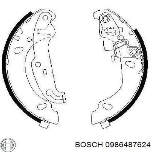 0986487624 Bosch колодки тормозные задние барабанные