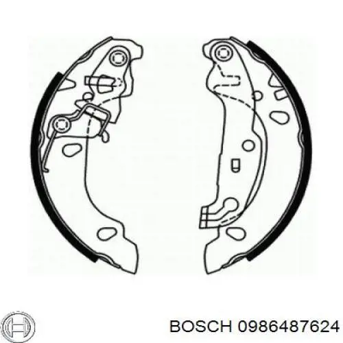 0986487624 Bosch Барабанные тормозные колодки