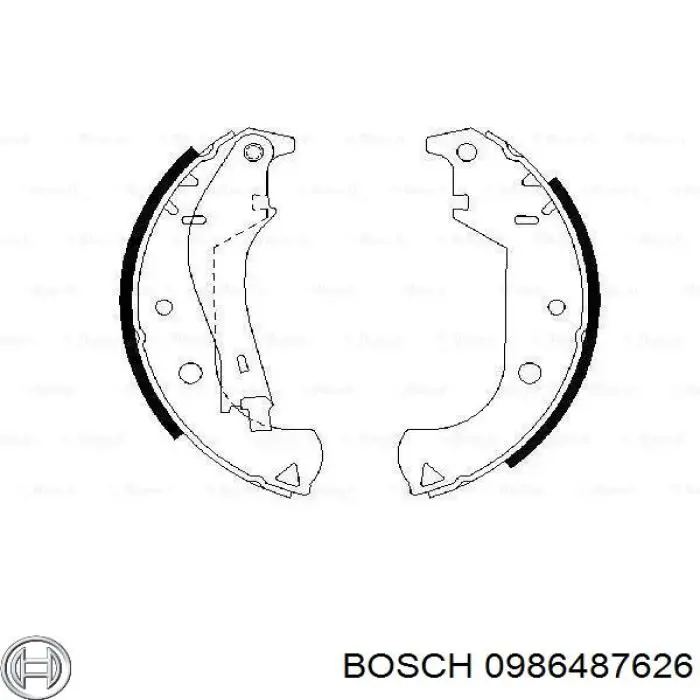 0 986 487 626 Bosch колодки тормозные задние барабанные