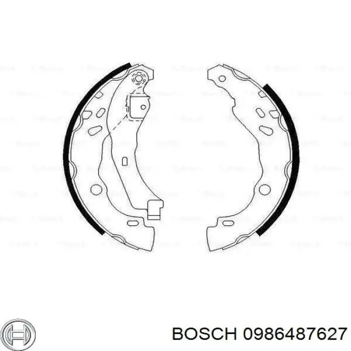 Колодки тормозные задние барабанные Bosch 0986487627