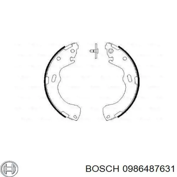 Задние барабанные колодки 0986487631 Bosch