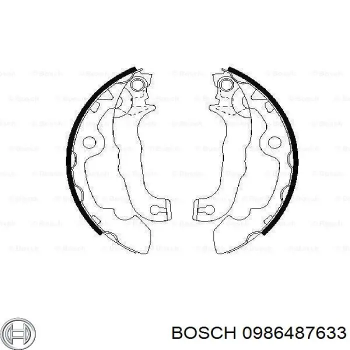 0 986 487 633 Bosch колодки тормозные задние барабанные