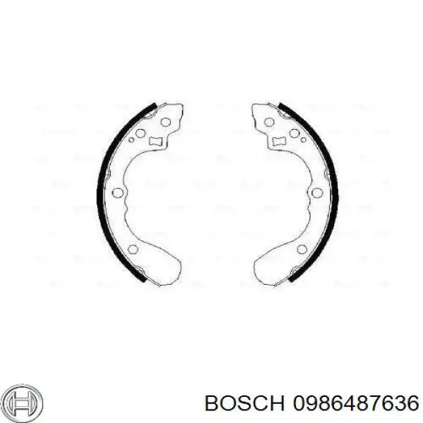 Задние барабанные колодки 0986487636 Bosch