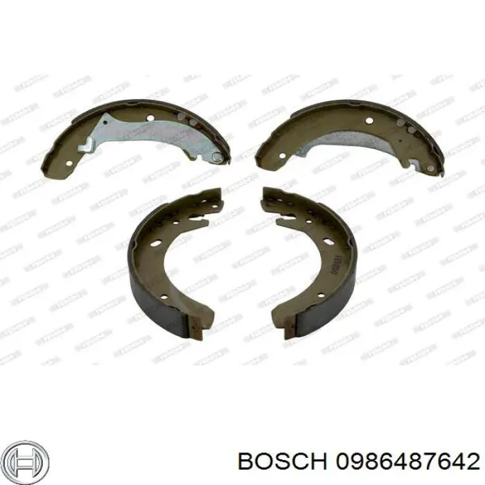 Купить 0986487642 Bosch Задние барабанные тормозные колодки