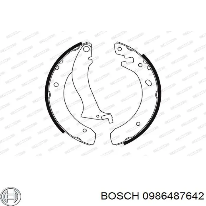 Задние барабанные колодки 0986487642 Bosch