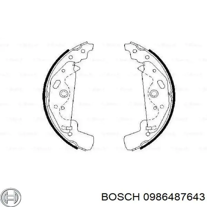 0986487643 Bosch задние барабанные колодки