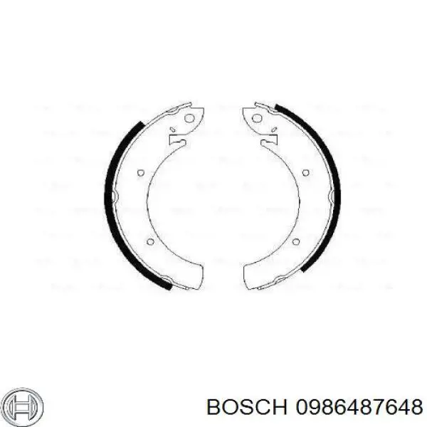 0 986 487 648 Bosch колодки тормозные задние барабанные