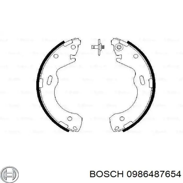 0986487654 Bosch колодки тормозные задние барабанные