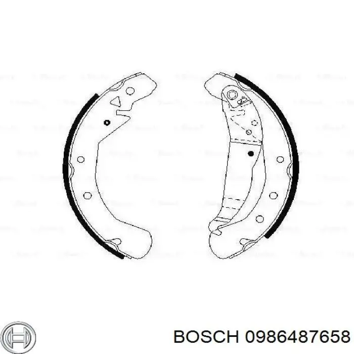 0986487658 Bosch колодки тормозные задние барабанные