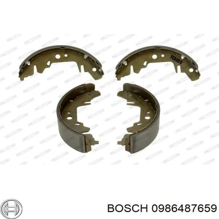 Задние барабанные колодки 0986487659 Bosch