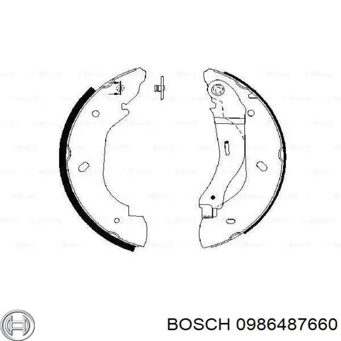 0986487660 Bosch колодки тормозные задние барабанные