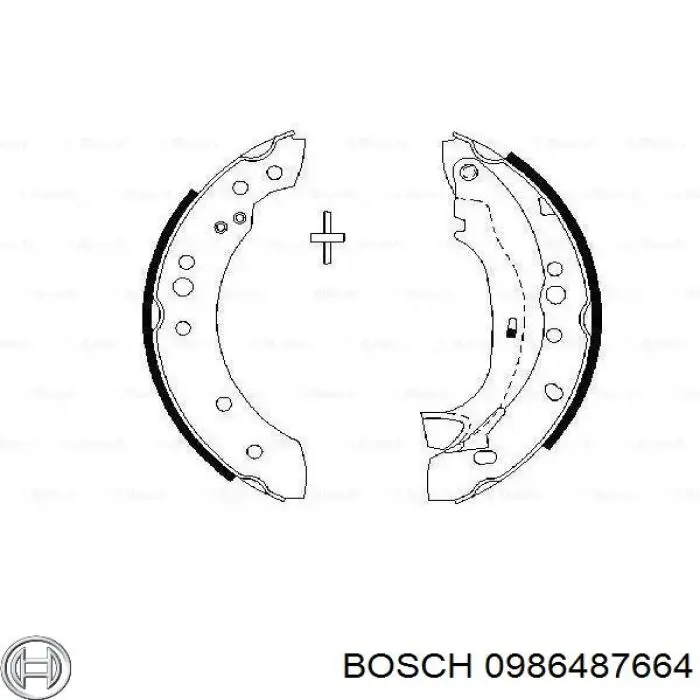 Задние барабанные колодки 0986487664 Bosch