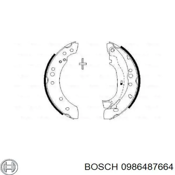 Zapatas de frenos de tambor traseras 0986487664 Bosch