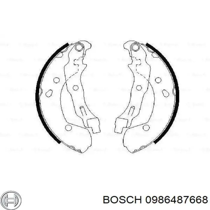 Задние барабанные колодки 0986487668 Bosch