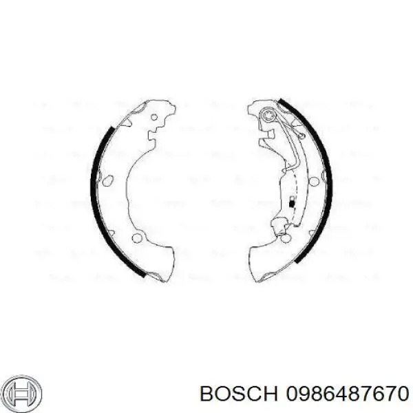 Задние барабанные колодки 0986487670 Bosch