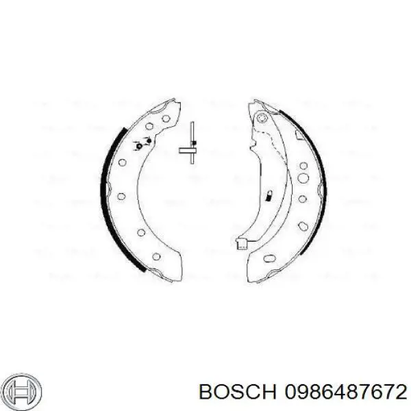 Задние барабанные колодки 0986487672 Bosch