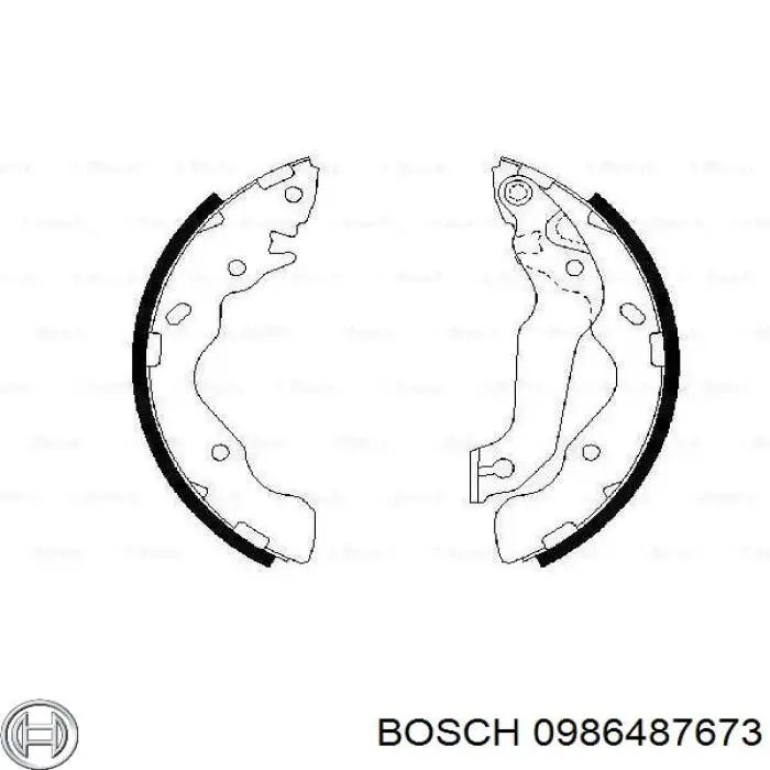 0 986 487 673 Bosch колодки тормозные задние барабанные