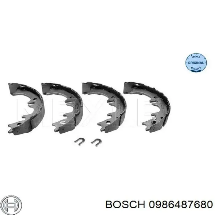 Колодки ручника/стоянкового гальма 0986487680 Bosch