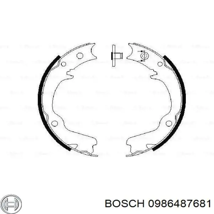 Купить 0986487681 Bosch Колодки ручника/стояночного тормоза